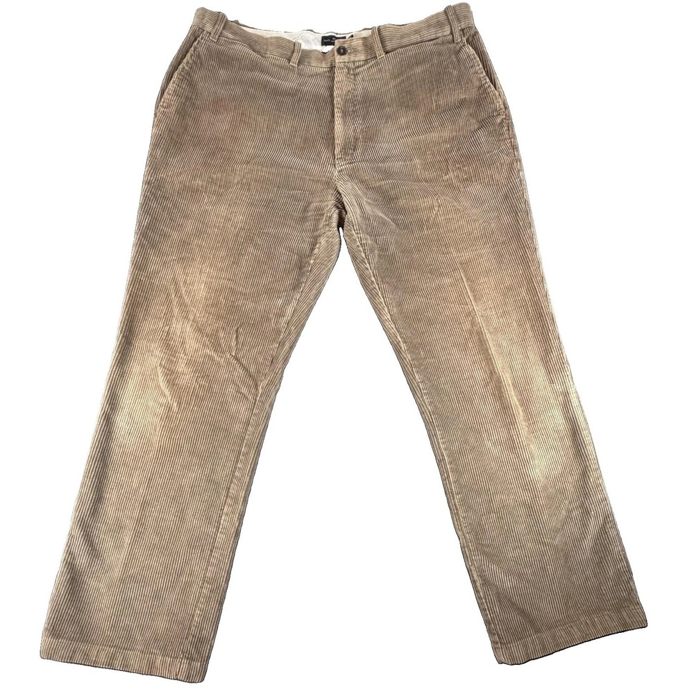 Blue Harbour Pants Mens 42x33 Brown Corduroy Chino Straight Casual Pockets